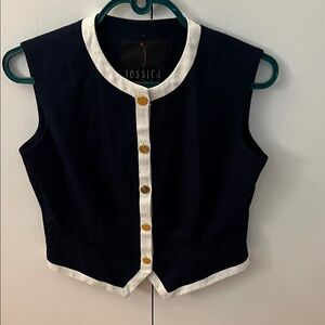 Jessica Navy and White Vest